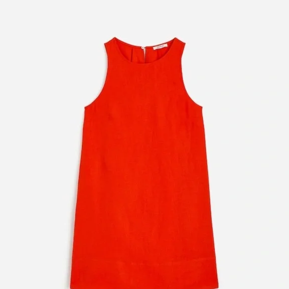 nwt madewell mini shift Sleeveless Red Dress linen bright flame small - Picture 6 of 13